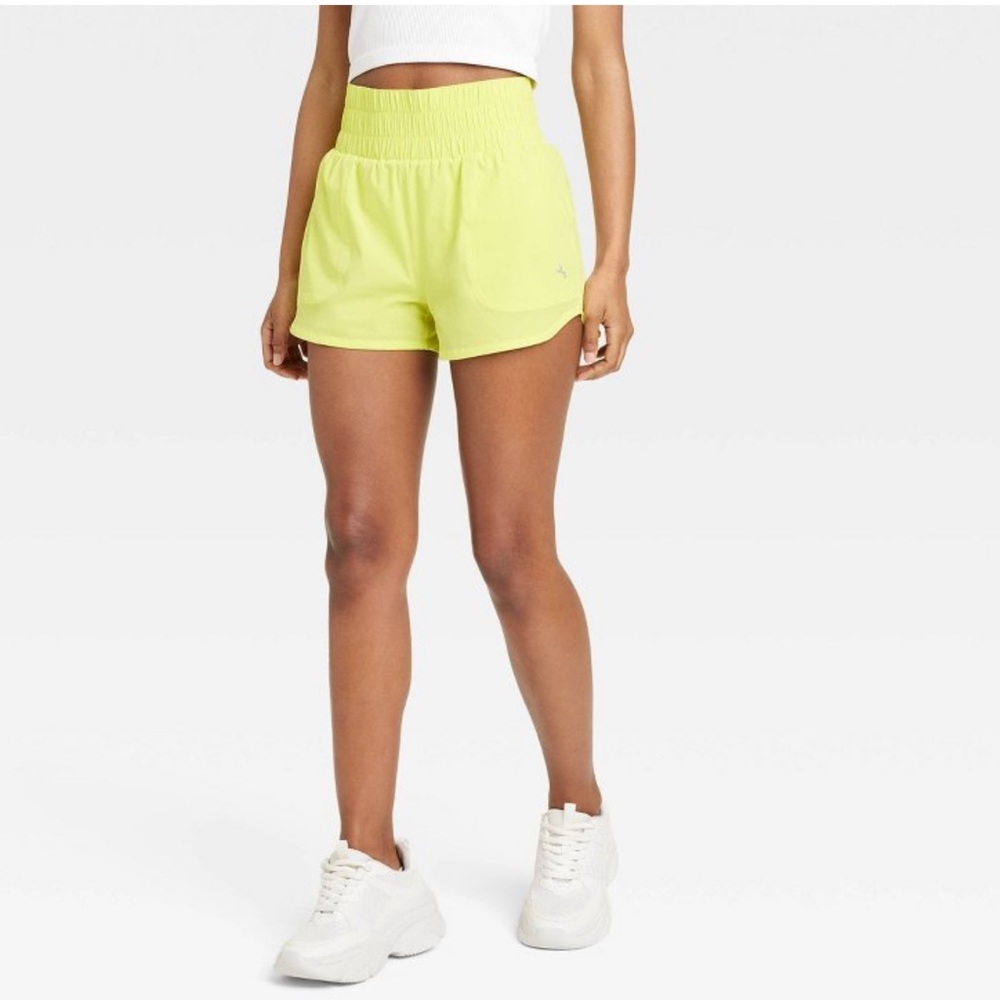 Women’s high-rise woven shorts 2.5”- JoyLab XS GREEN/YELLOW